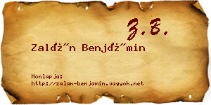 Zalán Benjámin névjegykártya